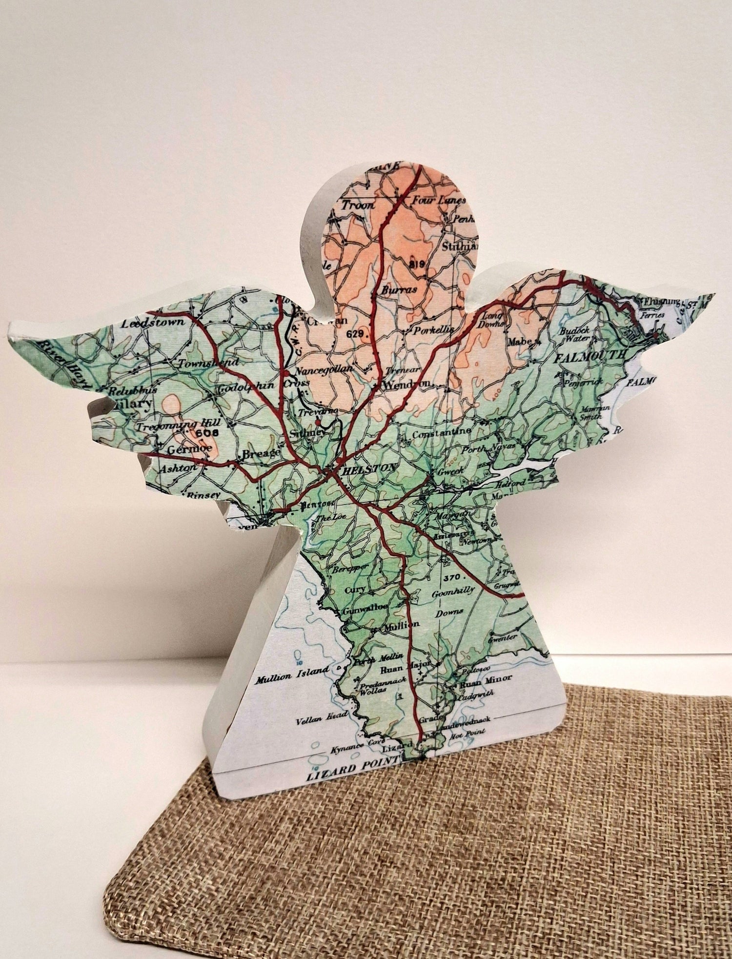 Handcrafted Vintage Map Free- Standing Decorations
