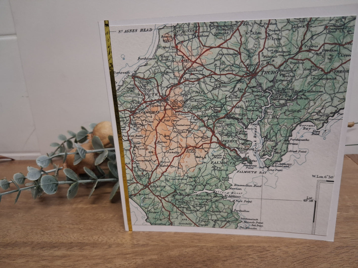 Handcrafted Vintage Map Square Greetings Cards
