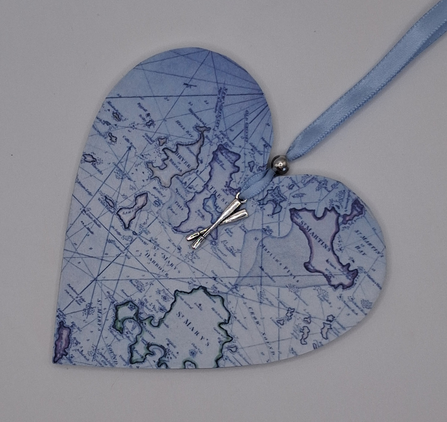 Isles of Scilly Vintage Mariners map heart