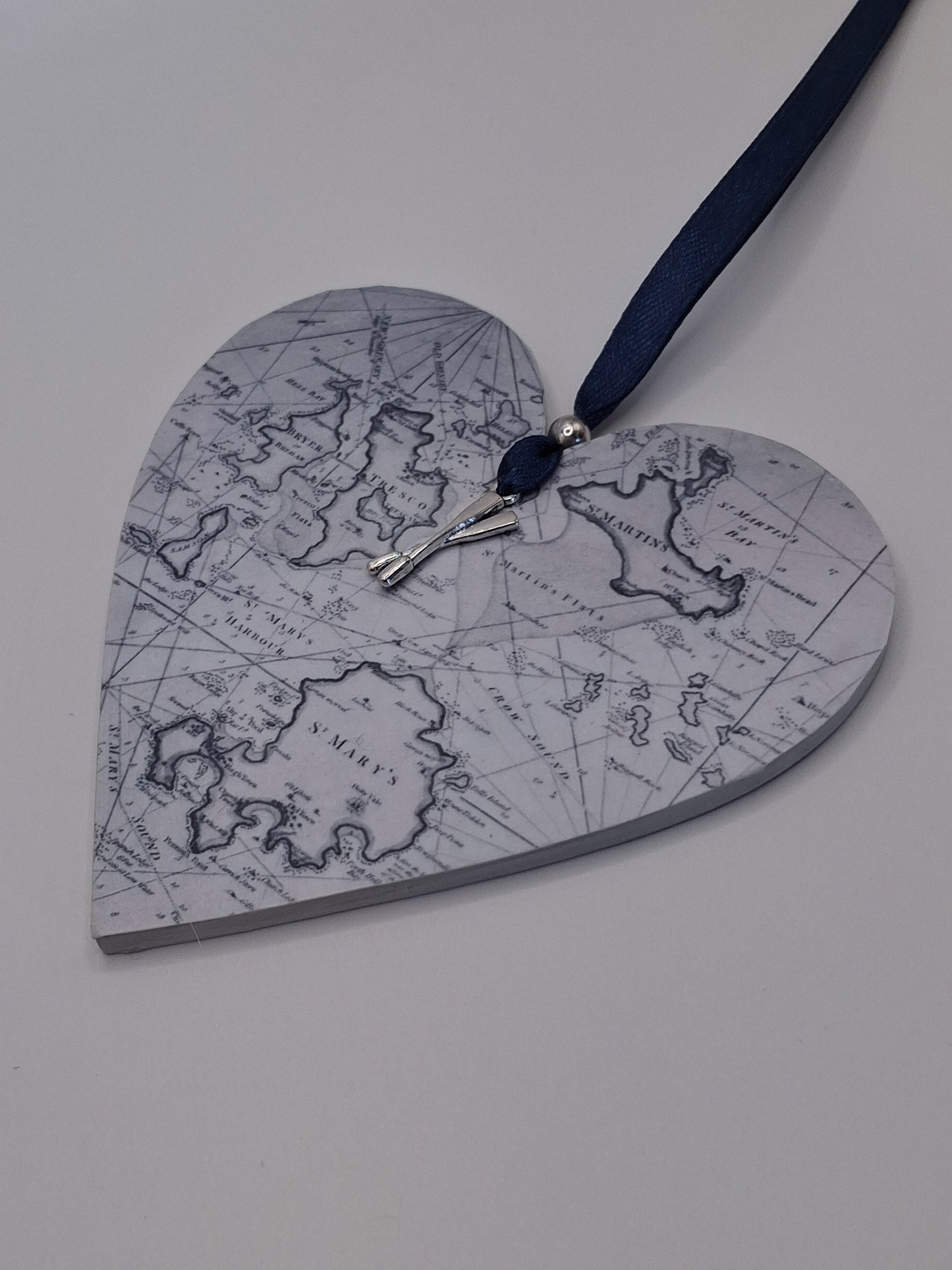 Isles of Scilly Vintage Mariners map heart