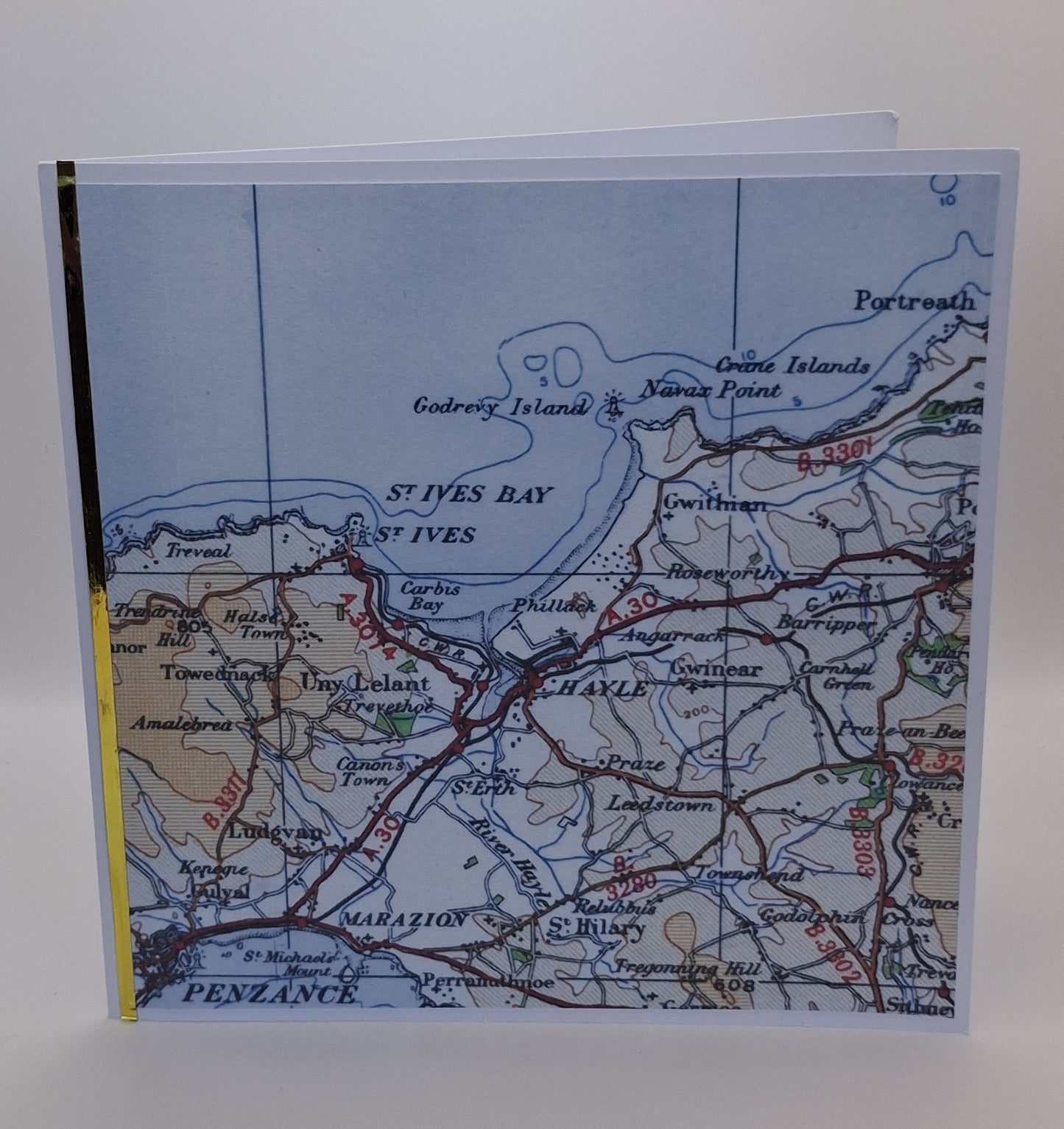 Handcrafted Vintage Map Square Greetings Cards