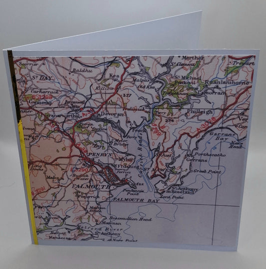 Handcrafted Vintage Map Square Greetings Cards