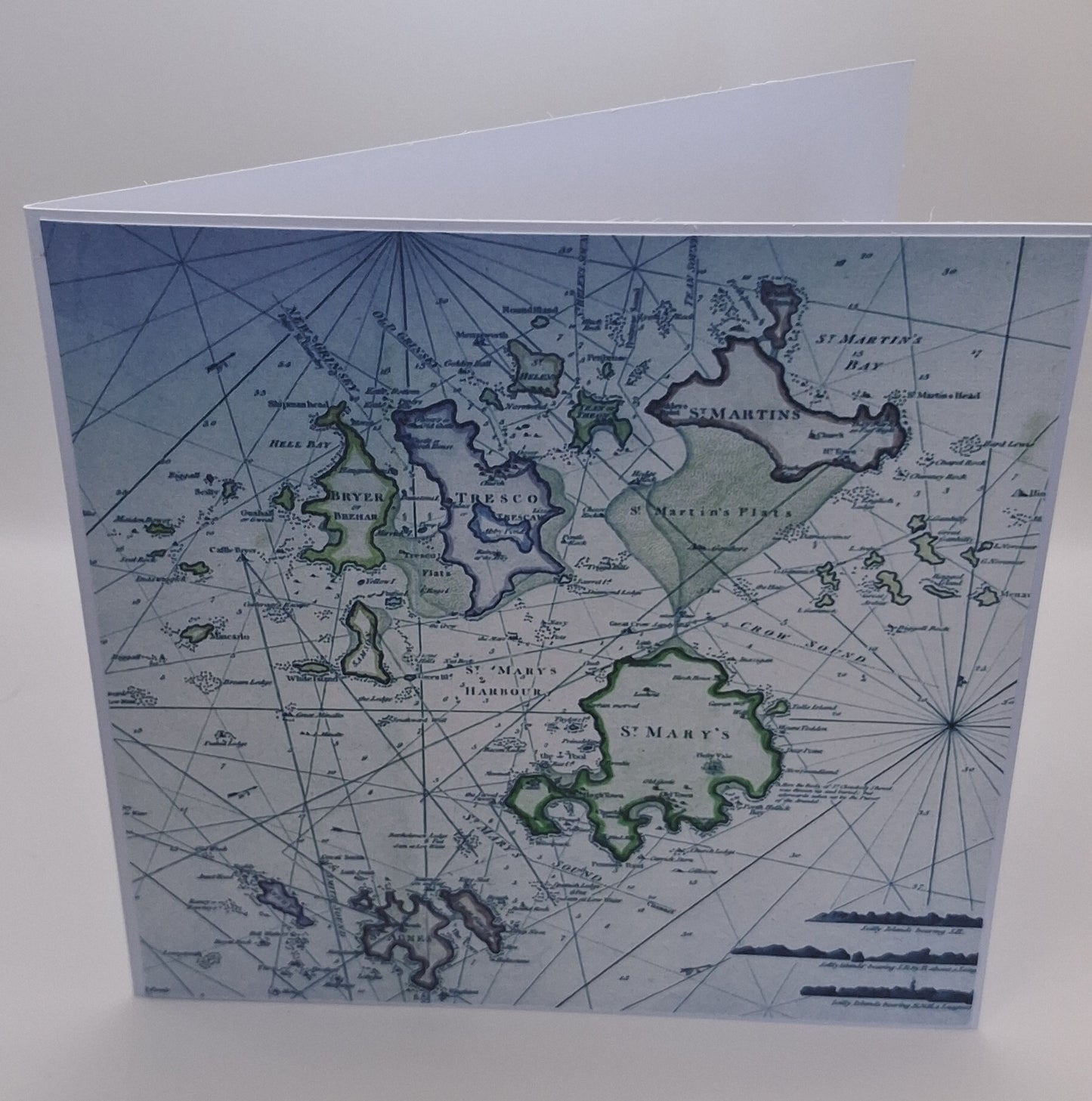 Isles of Scilly Vintage mariners map cards