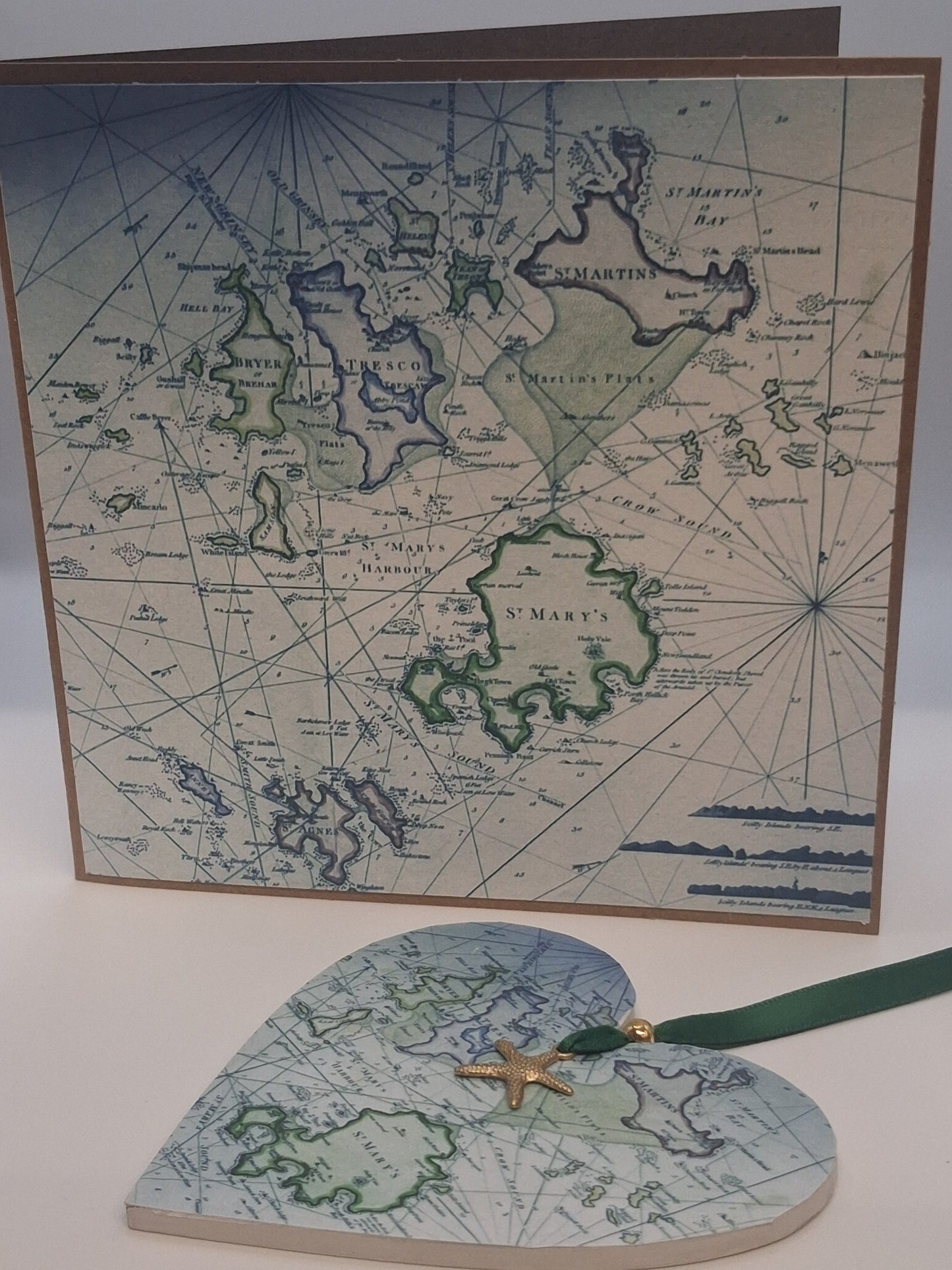 Isles of Scilly Vintage mariners map cards