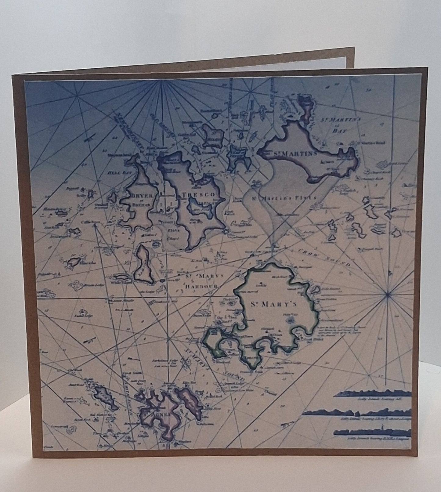 Vintage mariners map greetings card IOS 