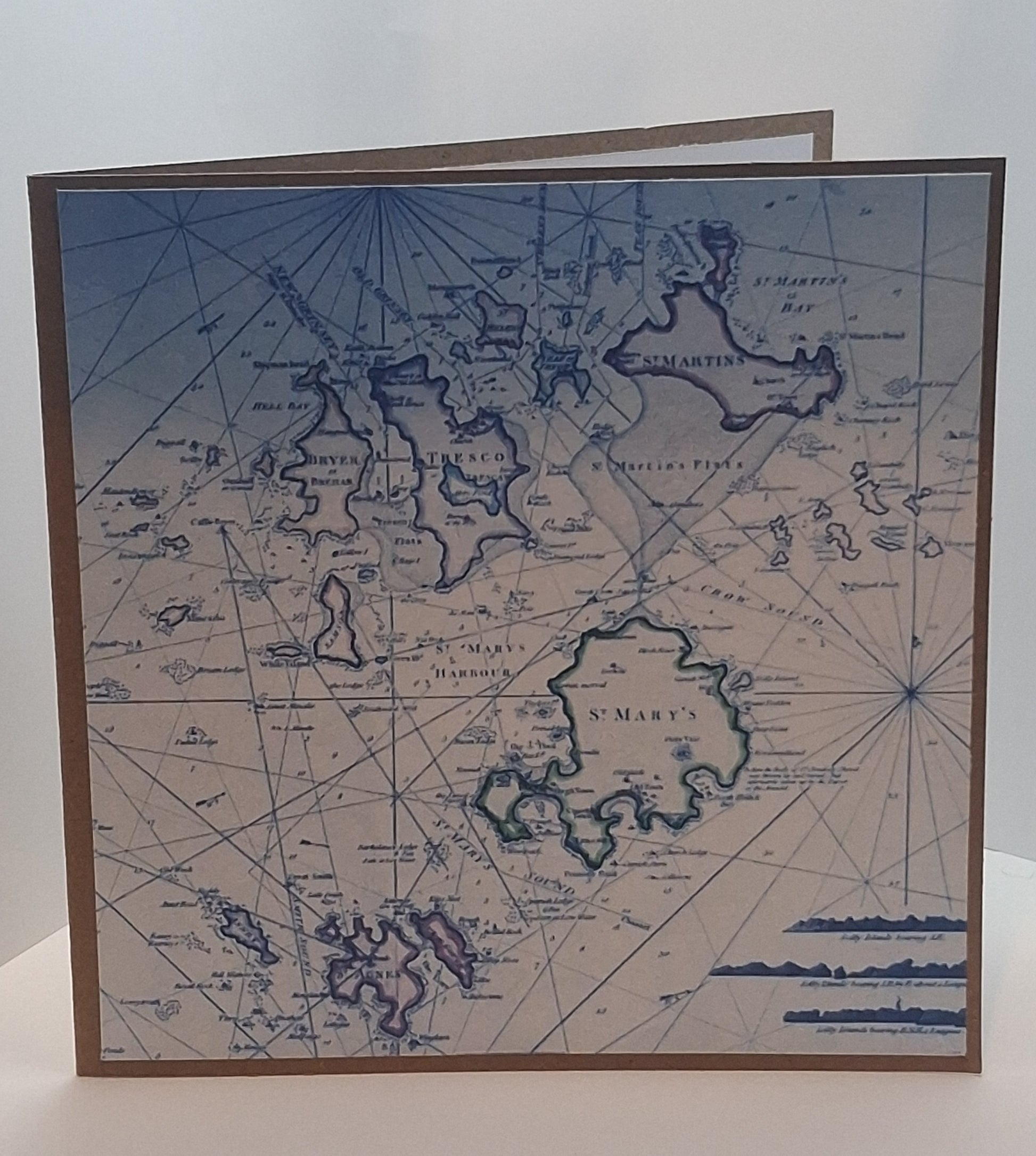 Vintage mariners map greetings card IOS 