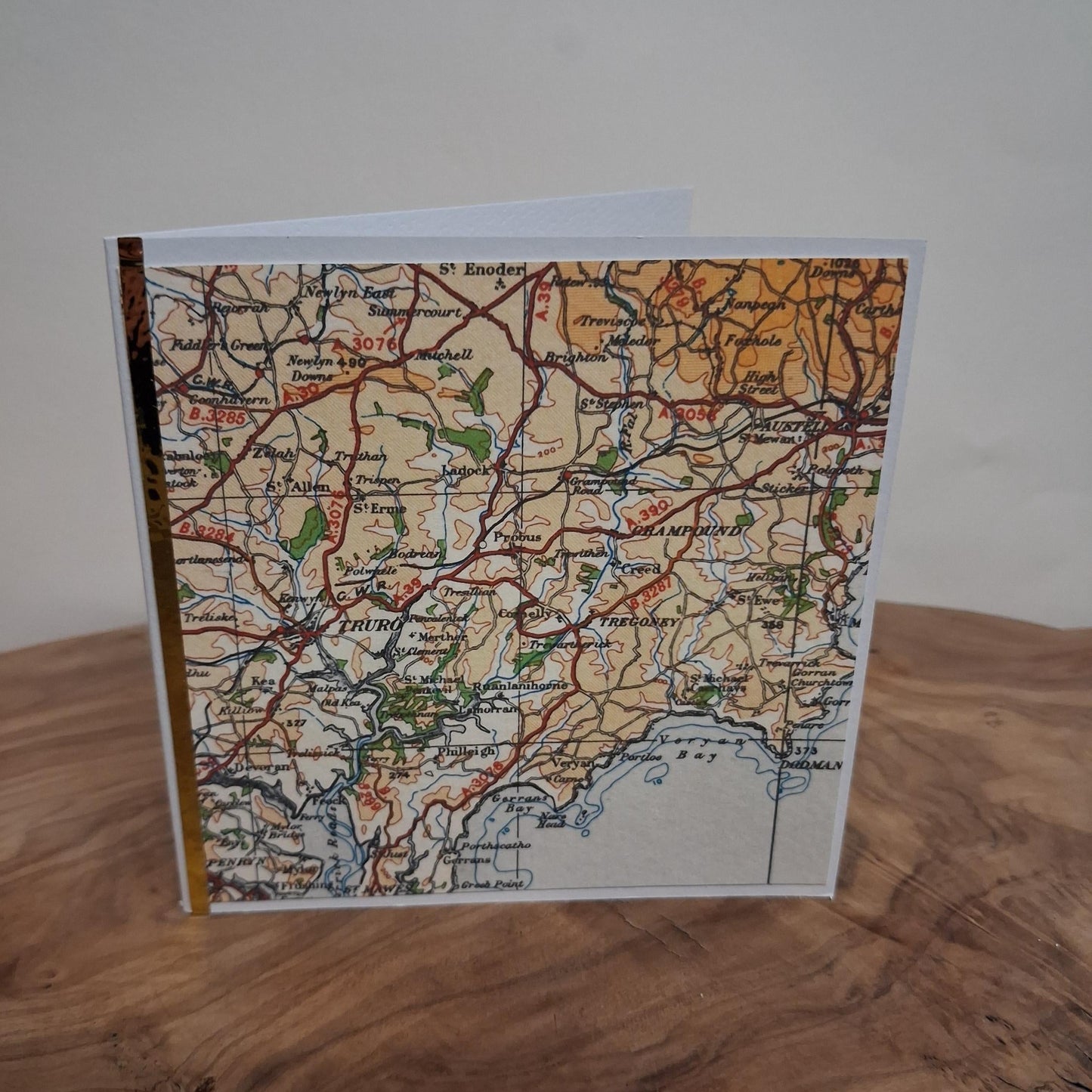 Handcrafted Vintage Map Square Greetings Cards