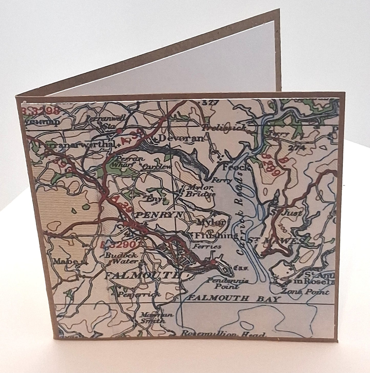 Vintage Map Greeting Card: Custom Destination, Kraft Eco Card